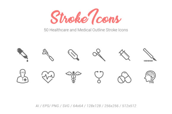 50 Healthcare Outline Stroke Icons: A Design Guide