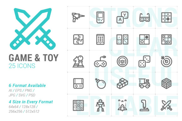 Maximizing Design Flexibility with the Game Toy Strong Line Icon Collection