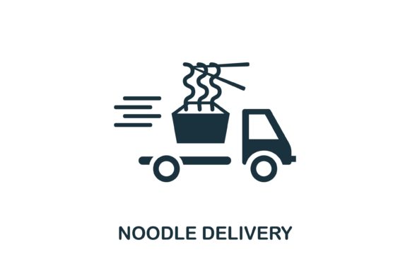 Noodle Delivery Icon: Elevating Food Tech and Web Design with Vector Graphics