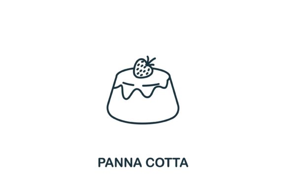 Panna Cotta Icon: Bakery Collection Vector Asset