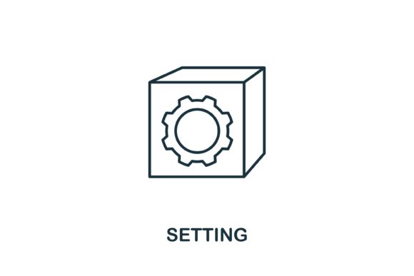 Setting Icon: 3D Print Vector Assets